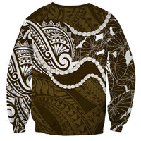 Aloha Hawaii Kalo Pikake Lei Sweatshirt Chest Tattoo Gold Hawaiian Pattern