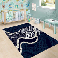 Aloha Hawaii Kalo Pikake Lei Area Rug Chest Tattoo Oxford Blue Hawaiian Pattern