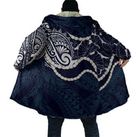 Aloha Hawaii Kalo Pikake Lei Cloak Chest Tattoo Oxford Blue Hawaiian Pattern