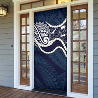 Aloha Hawaii Kalo Pikake Lei Door Cover Chest Tattoo Oxford Blue Hawaiian Pattern LT14 - Polynesian Pride