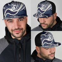 Aloha Hawaii Kalo Pikake Lei Mesh Trucker Cap Chest Tattoo Oxford Blue Hawaiian Pattern