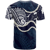 Aloha Hawaii Kalo Pikake Lei T Shirt Chest Tattoo Oxford Blue Hawaiian Pattern