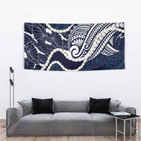Aloha Hawaii Kalo Pikake Lei Tapestry Chest Tattoo Oxford Blue Hawaiian Pattern
