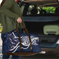 Aloha Hawaii Kalo Pikake Lei Travel Bag Chest Tattoo Oxford Blue Hawaiian Pattern LT14 - Polynesian Pride