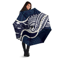 Aloha Hawaii Kalo Pikake Lei Umbrella Chest Tattoo Oxford Blue Hawaiian Pattern