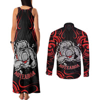 Personalised Aotearoa Bulldog Couples Matching Tank Maxi Dress and Long Sleeve Button Shirt NZ Maori Tattoo