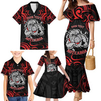 Personalised Aotearoa Bulldog Family Matching Mermaid Dress and Hawaiian Shirt NZ Maori Tattoo