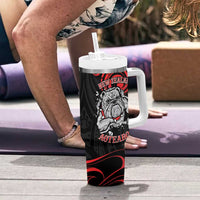 Personalised Aotearoa Bulldog Tumbler With Handle NZ Maori Tattoo LT14 - Polynesian Pride