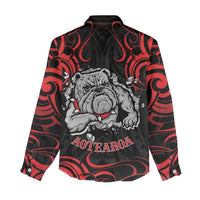 Personalised Aotearoa Bulldog Women Casual Shirt NZ Maori Tattoo