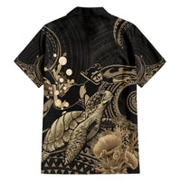 Gold Aloha Hawaii Hawaiian Shirt Snorkeling With Sea Turtle Polynesian Pattern