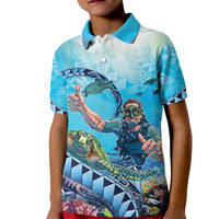 Hawaii Snorkeling Honu Turtle Kid Polo Shirt Under The Ocean Vibes