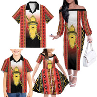 Personalised Bukidnon Philippines Family Matching Off The Shoulder Long Sleeve Dress and Hawaiian Shirt The Food Basket of Region X