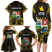 Agusan del Sur Philippines Family Matching Long Sleeve Bodycon Dress and Hawaiian Shirt Habagatang Agusan Lolong
