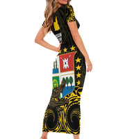 Agusan del Sur Philippines Short Sleeve Bodycon Dress Habagatang Agusan Lolong LT14 - Polynesian Pride