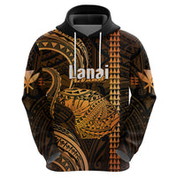 Polynesian Pride Hawaiian Islands Hoodie Lani Map Gold Kanaka With Kakau LT14 - Polynesian Pride