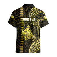 Personalised Hawaiian Islands Hawaiian Shirt Oahu Map Yellow Kanaka With Kakau LT14 - Polynesian Pride