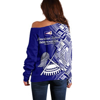 Polynesian Pride American Samoa Off Shoulder Sweater July 4 Independence Day LT14 - Polynesian Pride