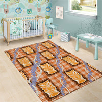 Aloha Hawaii Tiki Palaka Motifs Area Rug Honohono Lei Orange Elegant Vibes LT14 - Polynesian Pride