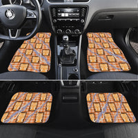 Aloha Hawaii Tiki Palaka Motifs Car Mats Honohono Lei Orange Elegant Vibes LT14 Set 4pcs Orange - Polynesian Pride