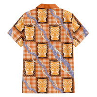 Aloha Hawaii Tiki Palaka Motifs Family Matching Puletasi and Hawaiian Shirt Honohono Lei Orange Elegant Vibes LT14 - Polynesian Pride