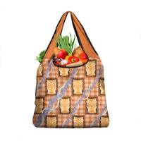 Aloha Hawaii Tiki Palaka Motifs Grocery Bag Honohono Lei Orange Elegant Vibes LT14 1-pack One Size Orange - Polynesian Pride