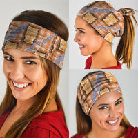 Aloha Hawaii Tiki Palaka Motifs Neck Gaiter Honohono Lei Orange Elegant Vibes LT14 - Polynesian Pride