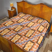 Aloha Hawaii Tiki Palaka Motifs Quilt Honohono Lei Orange Elegant Vibes LT14 - Polynesian Pride