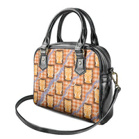 Aloha Hawaii Tiki Palaka Motifs Shoulder Handbag Honohono Lei Orange Elegant Vibes LT14 - Polynesian Pride