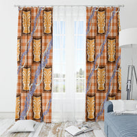Aloha Hawaii Tiki Palaka Motifs Window Curtain Honohono Lei Orange Elegant Vibes LT14 - Polynesian Pride