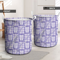 Aloha Hawaii Tiki Palaka Motifs Laundry Basket Honohono Lei Purple Elegant Vibes LT14 - Polynesian Pride
