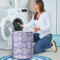Aloha Hawaii Tiki Palaka Motifs Laundry Basket Honohono Lei Purple Elegant Vibes LT14 - Polynesian Pride