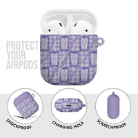 Aloha Hawaii Tiki Palaka Motifs AirPods Case Honohono Lei Purple Elegant Vibes LT14 - Polynesian Pride