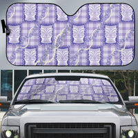 Aloha Hawaii Tiki Palaka Motifs Auto Sun Shade Honohono Lei Purple Elegant Vibes LT14 Purple - Polynesian Pride