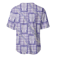 Aloha Hawaii Tiki Palaka Motifs Baseball Jersey Honohono Lei Purple Elegant Vibes LT14 - Polynesian Pride