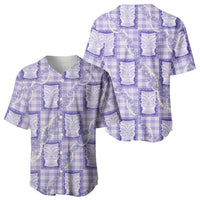 Aloha Hawaii Tiki Palaka Motifs Baseball Jersey Honohono Lei Purple Elegant Vibes LT14 - Polynesian Pride