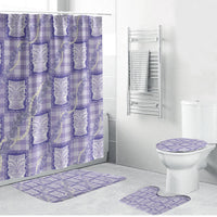 Aloha Hawaii Tiki Palaka Motifs Bathroom Set Honohono Lei Purple Elegant Vibes LT14 Bathroom Set (4 pcs) Purple - Polynesian Pride