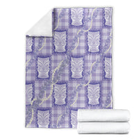 Aloha Hawaii Tiki Palaka Motifs Blanket Honohono Lei Purple Elegant Vibes LT14 - Polynesian Pride