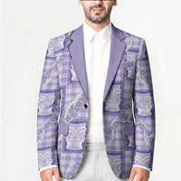 Aloha Hawaii Tiki Palaka Motifs Blazer Honohono Lei Purple Elegant Vibes LT14 - Polynesian Pride