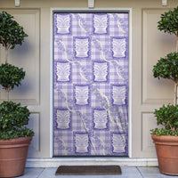 Aloha Hawaii Tiki Palaka Motifs Door Cover Honohono Lei Purple Elegant Vibes
