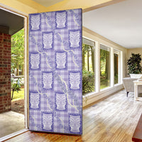 Aloha Hawaii Tiki Palaka Motifs Door Cover Honohono Lei Purple Elegant Vibes