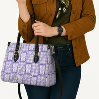 Aloha Hawaii Tiki Palaka Motifs Leather Bag Honohono Lei Purple Elegant Vibes LT14 - Polynesian Pride