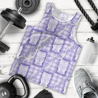 Aloha Hawaii Tiki Palaka Motifs Men Tank Top Honohono Lei Purple Elegant Vibes LT14 - Polynesian Pride