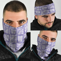 Aloha Hawaii Tiki Palaka Motifs Neck Gaiter Honohono Lei Purple Elegant Vibes LT14 - Polynesian Pride