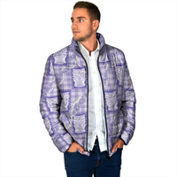 Aloha Hawaii Tiki Palaka Motifs Padded Jacket Honohono Lei Purple Elegant Vibes LT14 - Polynesian Pride