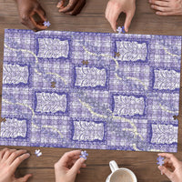Aloha Hawaii Tiki Palaka Motifs Puzzle Honohono Lei Purple Elegant Vibes LT14 - Polynesian Pride