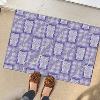 Aloha Hawaii Tiki Palaka Motifs Rubber Doormat Honohono Lei Purple Elegant Vibes LT14 - Polynesian Pride