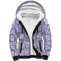 Aloha Hawaii Tiki Palaka Motifs Sherpa Hoodie Honohono Lei Purple Elegant Vibes LT14 Unisex Purple - Polynesian Pride