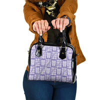 Aloha Hawaii Tiki Palaka Motifs Shoulder Handbag Honohono Lei Purple Elegant Vibes LT14 One Size Purple - Polynesian Pride