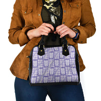 Aloha Hawaii Tiki Palaka Motifs Shoulder Handbag Honohono Lei Purple Elegant Vibes LT14 - Polynesian Pride