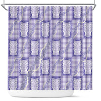 Aloha Hawaii Tiki Palaka Motifs Shower Curtain Honohono Lei Purple Elegant Vibes LT14 Purple - Polynesian Pride